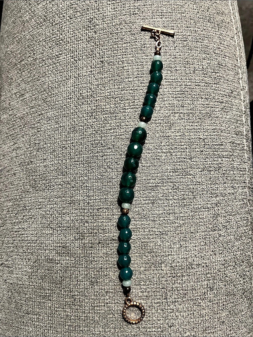 Barse Green Beaded Toggle Bracelet